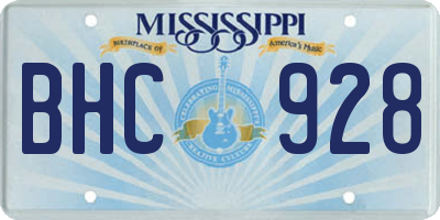 MS license plate BHC928