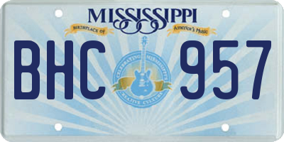 MS license plate BHC957
