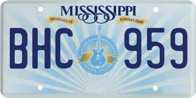 MS license plate BHC959