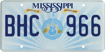 MS license plate BHC966