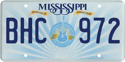 MS license plate BHC972