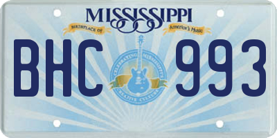 MS license plate BHC993