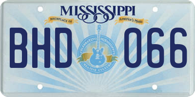 MS license plate BHD066