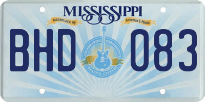 MS license plate BHD083