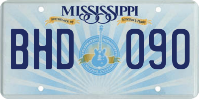 MS license plate BHD090
