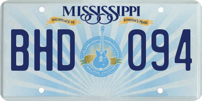 MS license plate BHD094