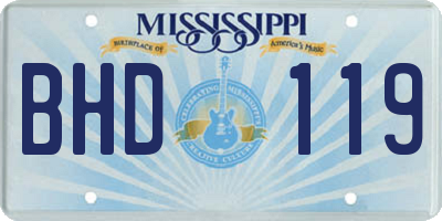MS license plate BHD119