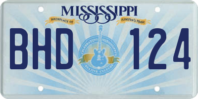 MS license plate BHD124