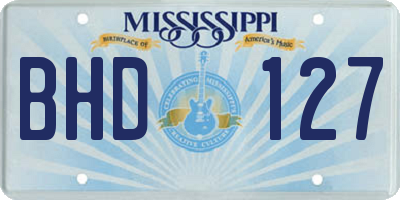 MS license plate BHD127