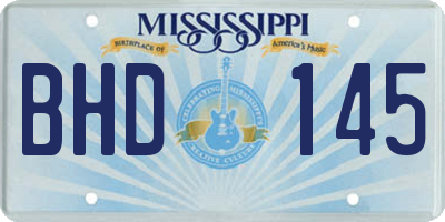 MS license plate BHD145