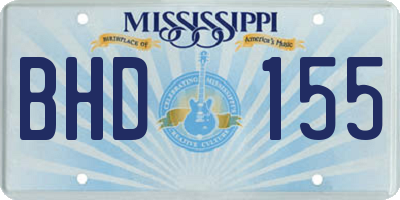 MS license plate BHD155