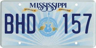 MS license plate BHD157