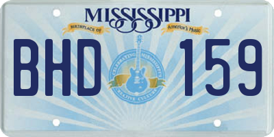 MS license plate BHD159