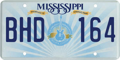 MS license plate BHD164