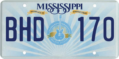 MS license plate BHD170
