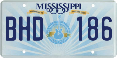 MS license plate BHD186