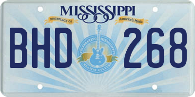MS license plate BHD268