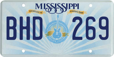 MS license plate BHD269