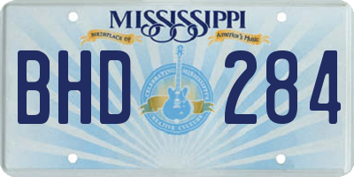 MS license plate BHD284