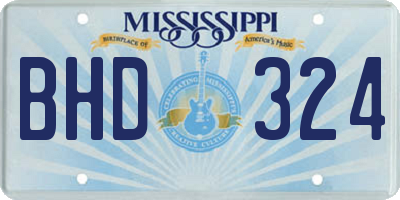 MS license plate BHD324