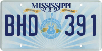 MS license plate BHD391