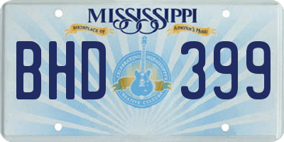 MS license plate BHD399