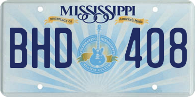MS license plate BHD408