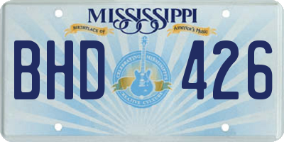 MS license plate BHD426