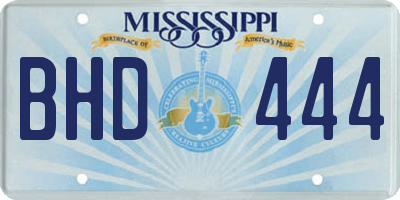 MS license plate BHD444
