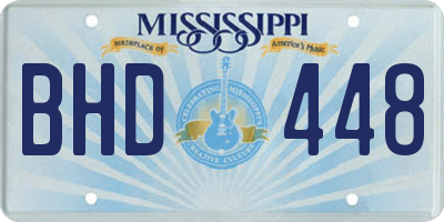 MS license plate BHD448