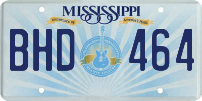 MS license plate BHD464
