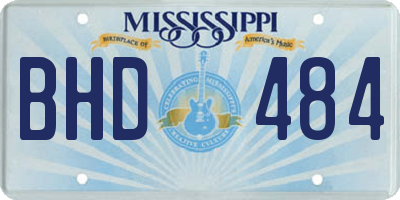 MS license plate BHD484