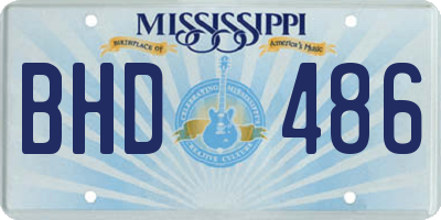 MS license plate BHD486