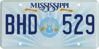 MS license plate BHD529