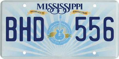 MS license plate BHD556