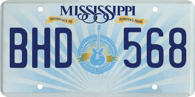 MS license plate BHD568