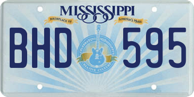 MS license plate BHD595