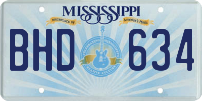 MS license plate BHD634