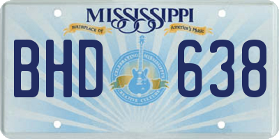 MS license plate BHD638