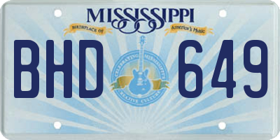 MS license plate BHD649