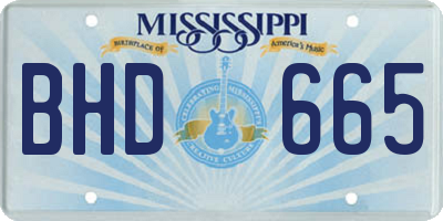 MS license plate BHD665