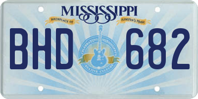 MS license plate BHD682
