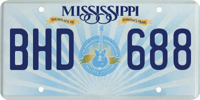 MS license plate BHD688