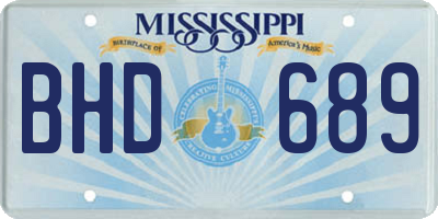 MS license plate BHD689