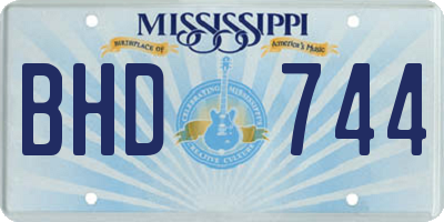 MS license plate BHD744