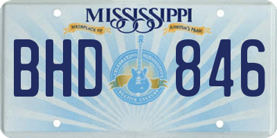 MS license plate BHD846