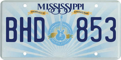 MS license plate BHD853