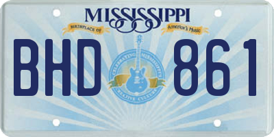 MS license plate BHD861