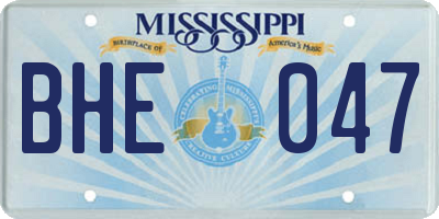 MS license plate BHE047