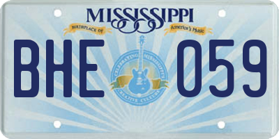 MS license plate BHE059
